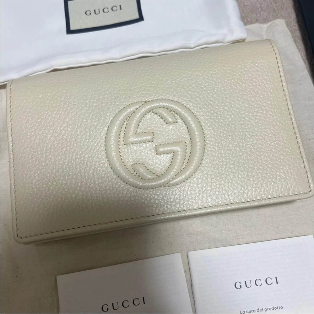 Gucci Cream Leather Shoulder Bag - Picture 2 of 10